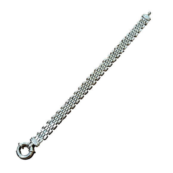 Vintage Bracelet Hallmarked MILOR ITALY 925 STERLING SILVER Woven Chain Look - Picture 2 of 8